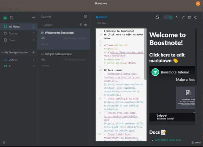 Boostnote Markdown Editor for Linux