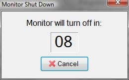Monitor Shut Down Dialog