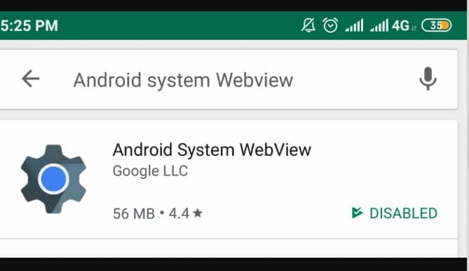 Disable Android WebView Step 1