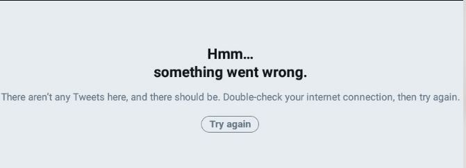 Twitter Something Went Wrong Check Your Connection