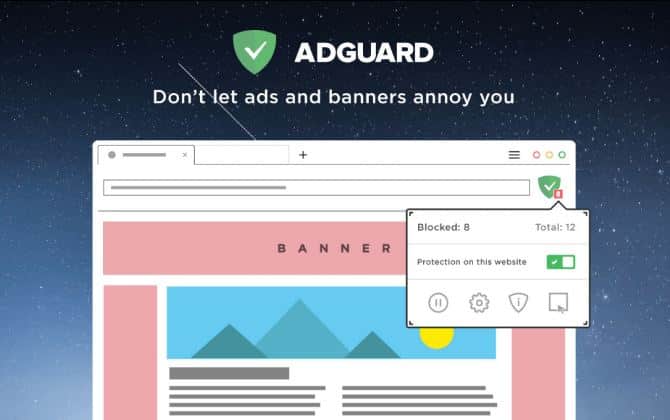 adguard closes tabs