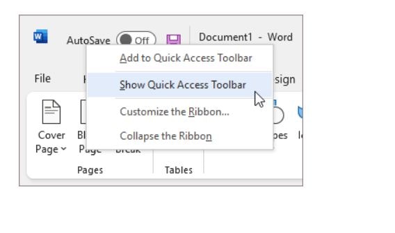 Quick Access Toolbar Not Showing Windows 11