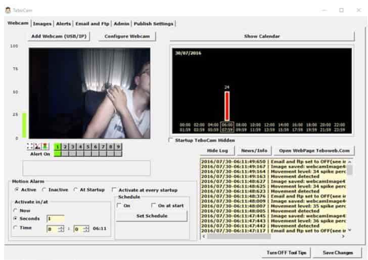 TeboCam Motion Detection