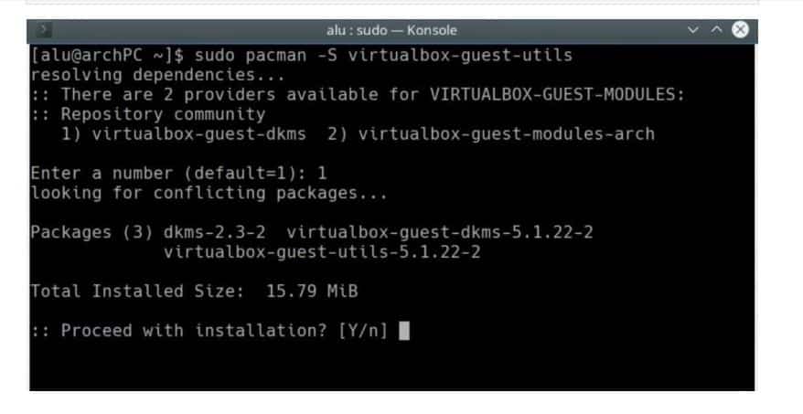 VirtualBox Guest Utilities Install